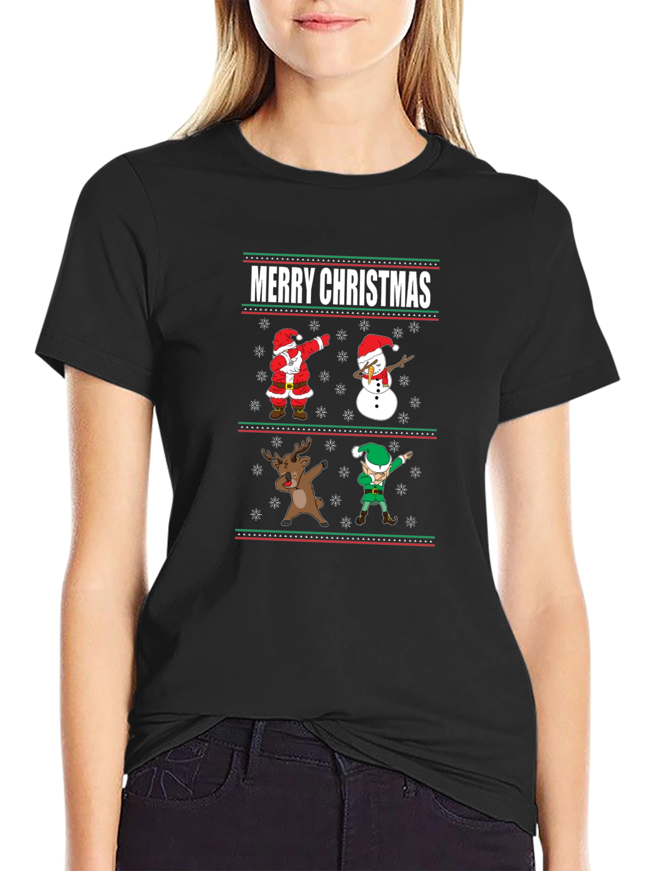 Merry Christmas Dabbing Character Tee