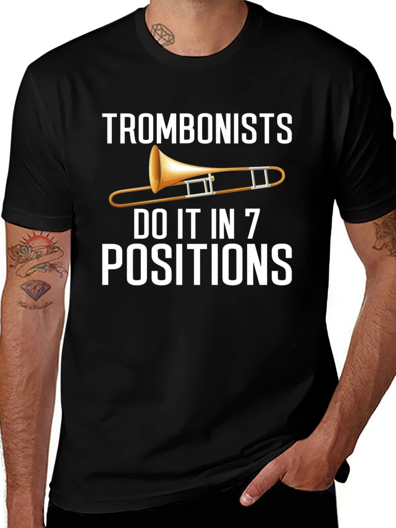 Trombonist 7 Positions Black T-Shirt