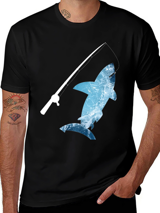 Shark Fishing T-Shirt - Novelty Graphic Tee