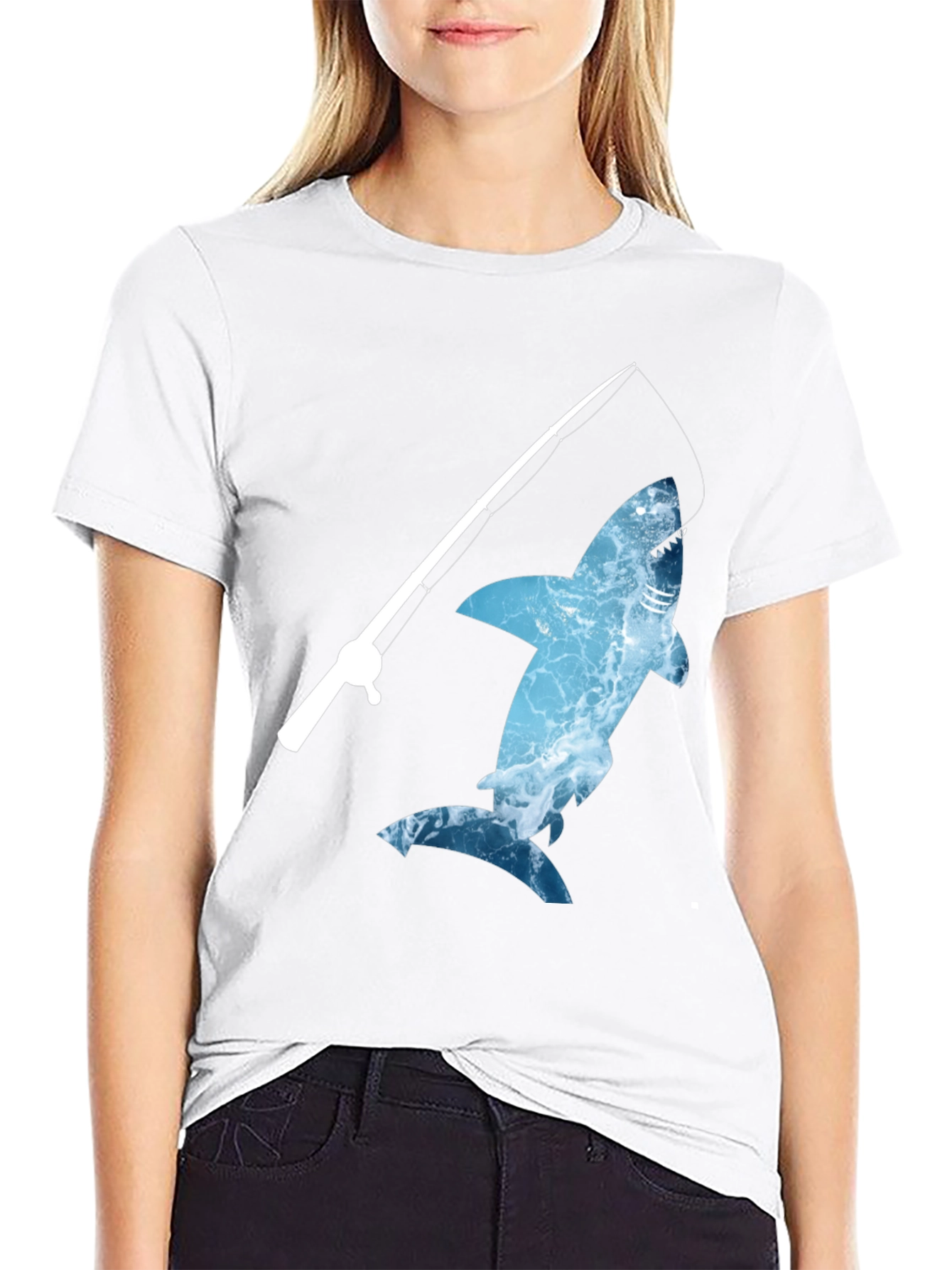 Shark Fishing T-Shirt - Novelty Graphic Tee