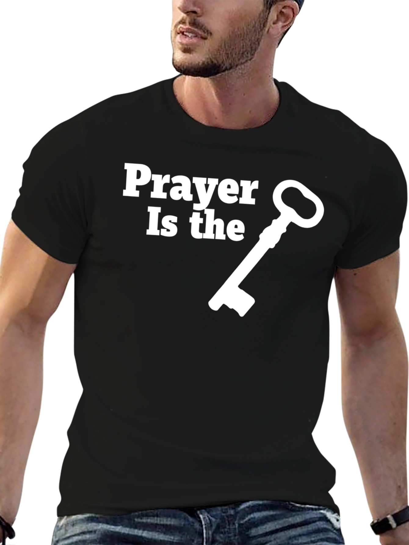 Prayer Is The Key T-Shirt - Christian Faith Apparel