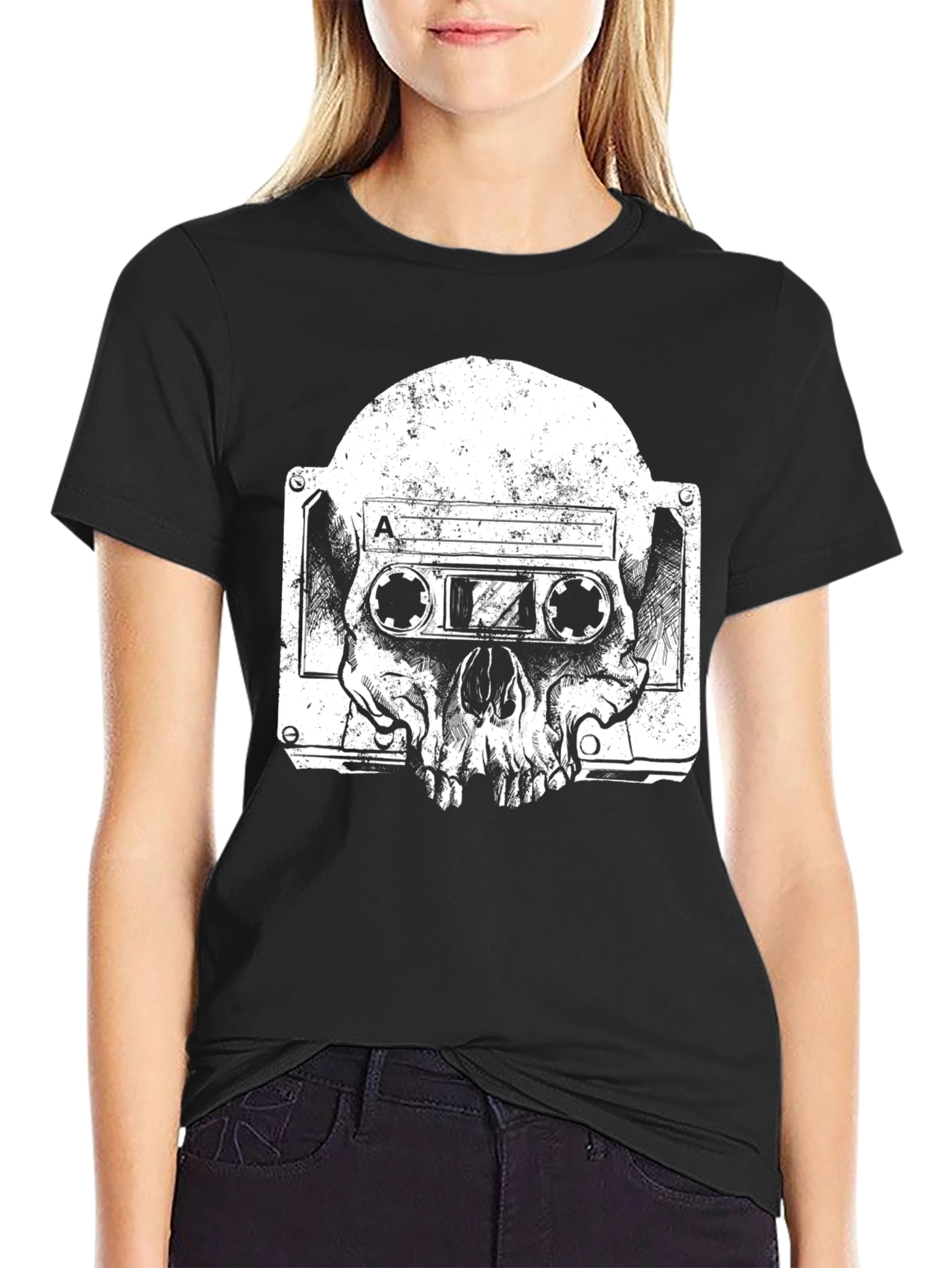 Skull Tape T-Shirt - Black Graphic Tee