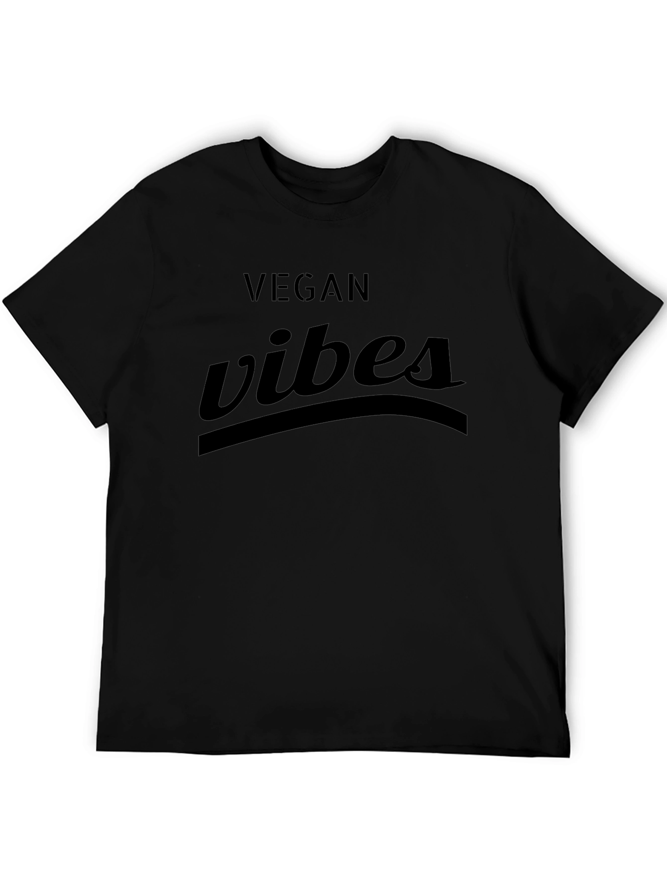 Vegan Vibes Graphic Tee - Black Casual Fit