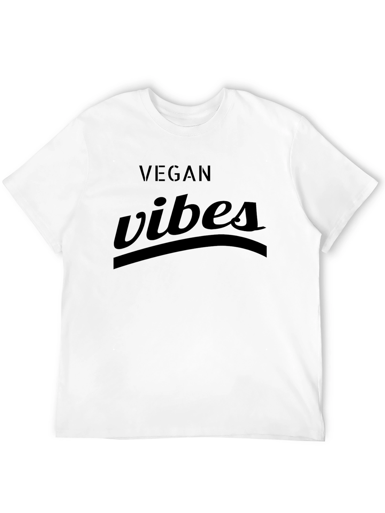 Vegan Vibes Graphic Tee - Black Casual Fit