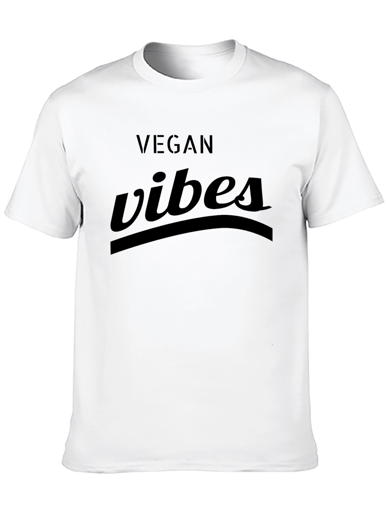 Vegan Vibes Graphic Tee - Black Casual Fit