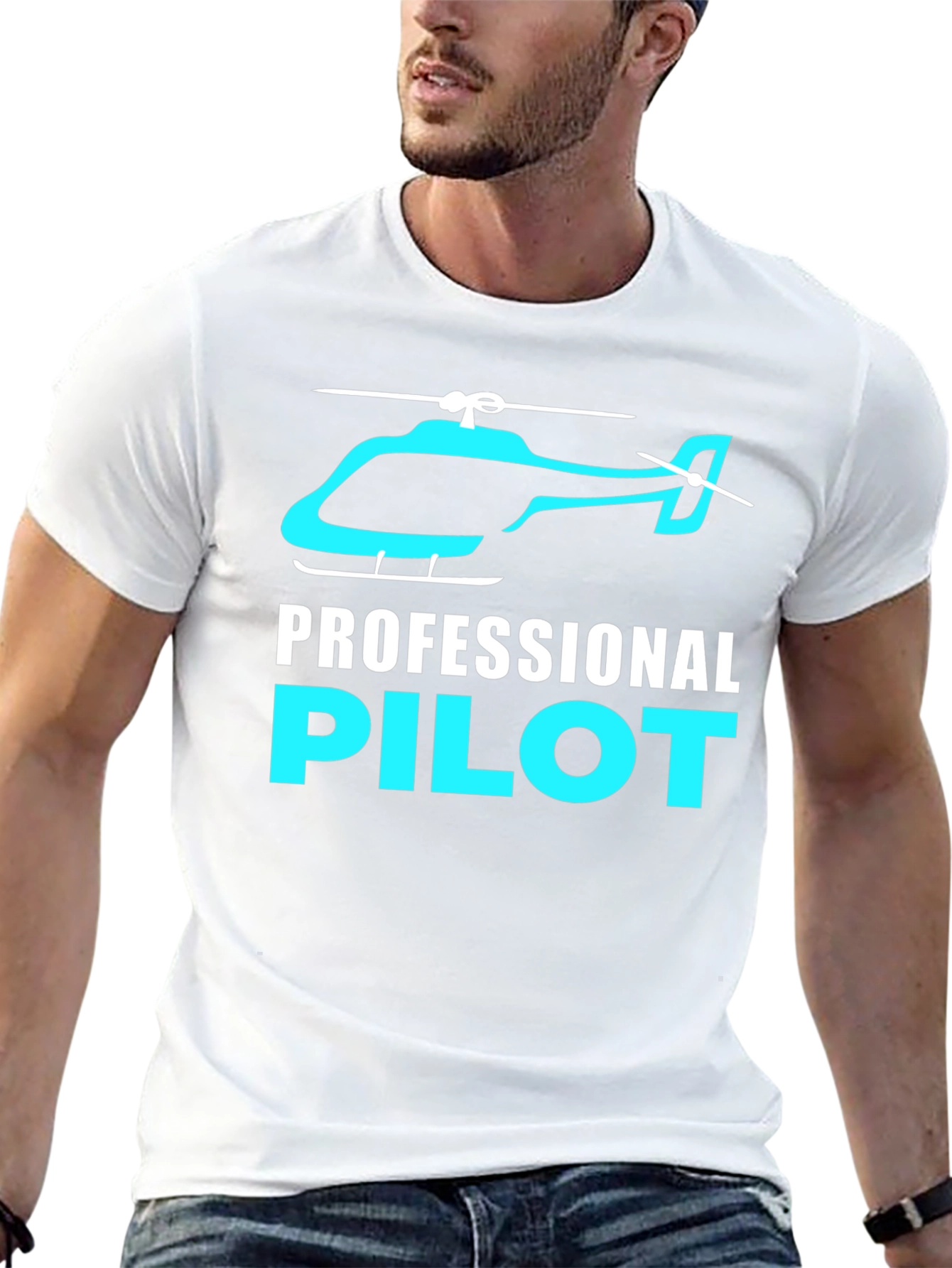 Professional Pilot Helicopter Graphic T-Shirt