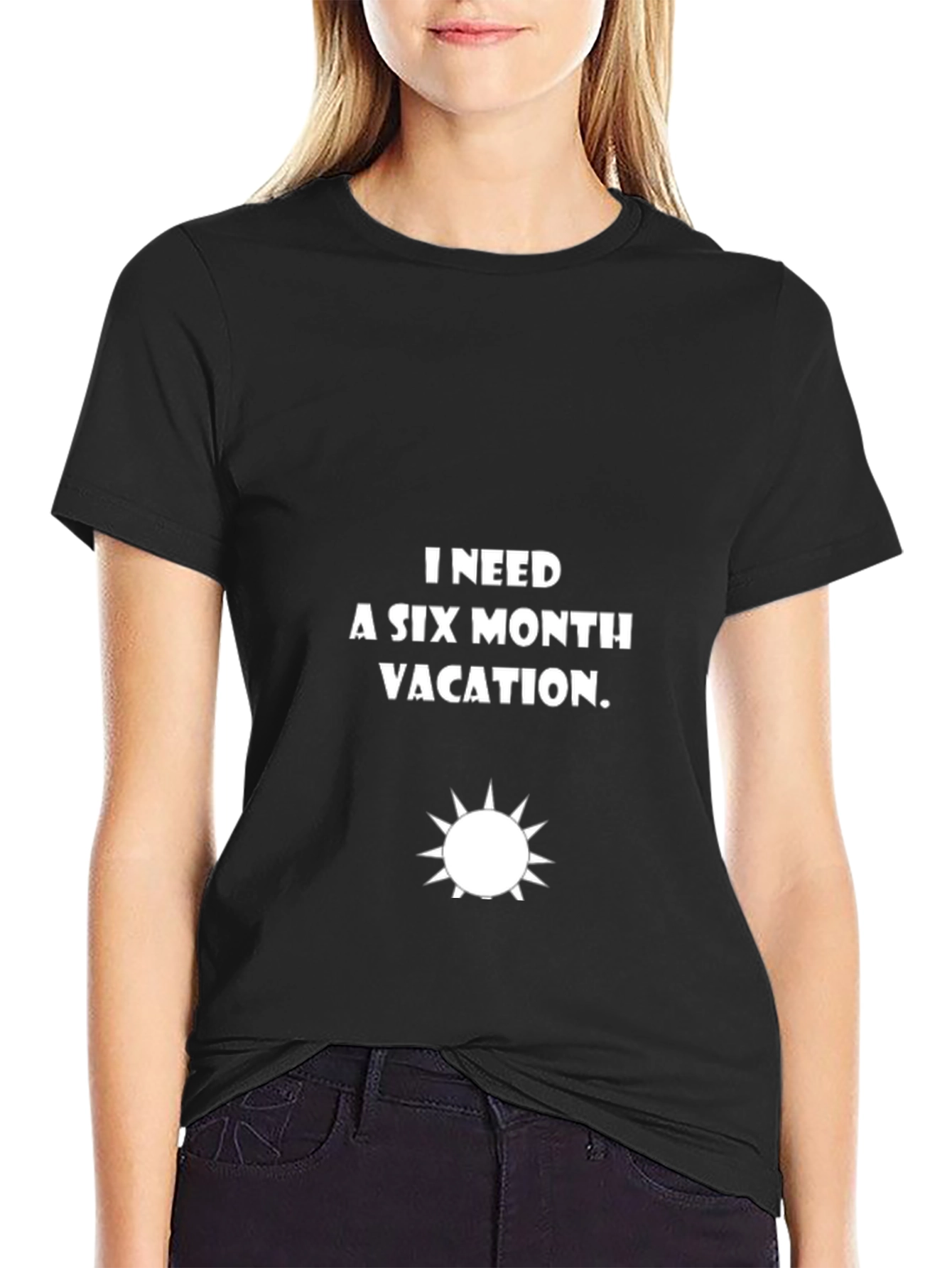 Six Month Vacation Black Graphic Tee