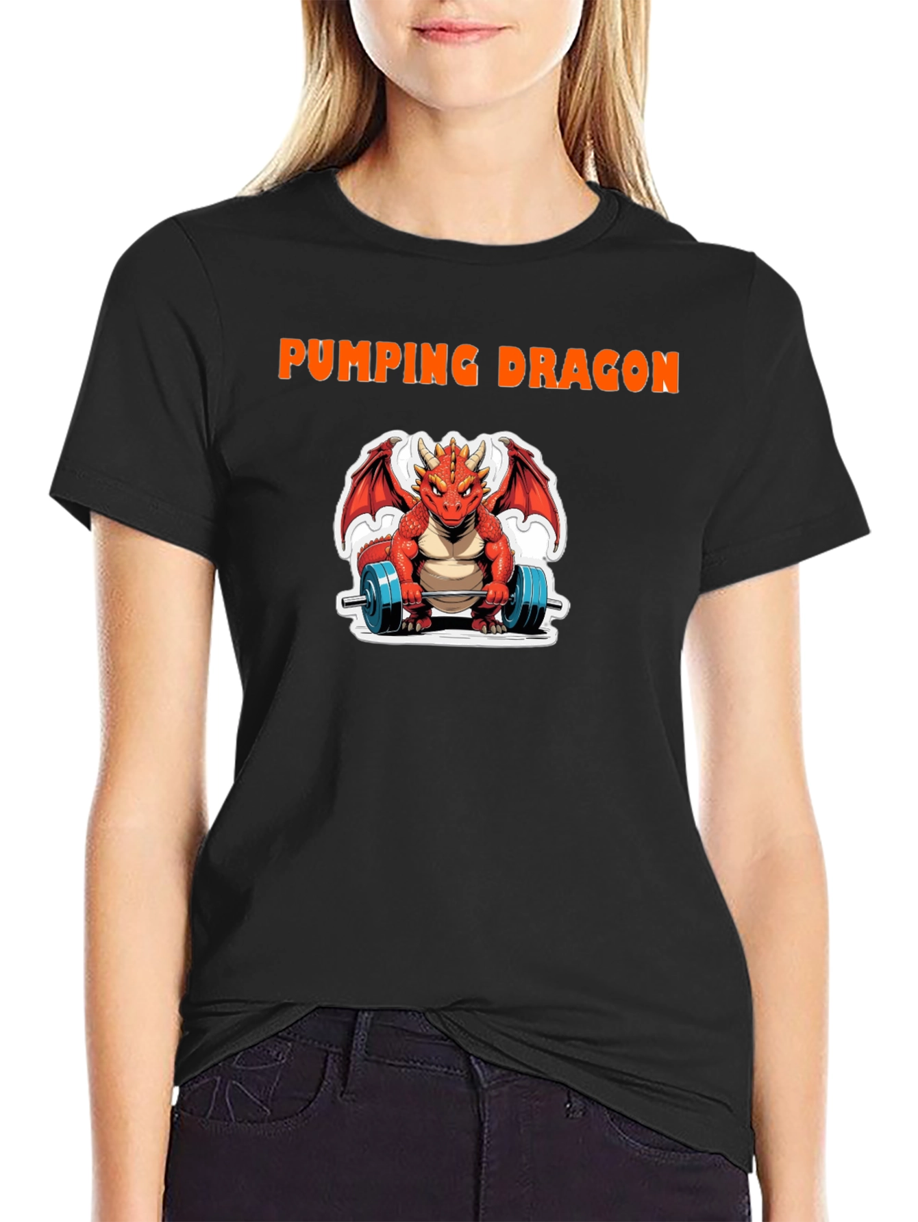 Pumping Dragon Graphic T-Shirt - Gym & Fitness Apparel