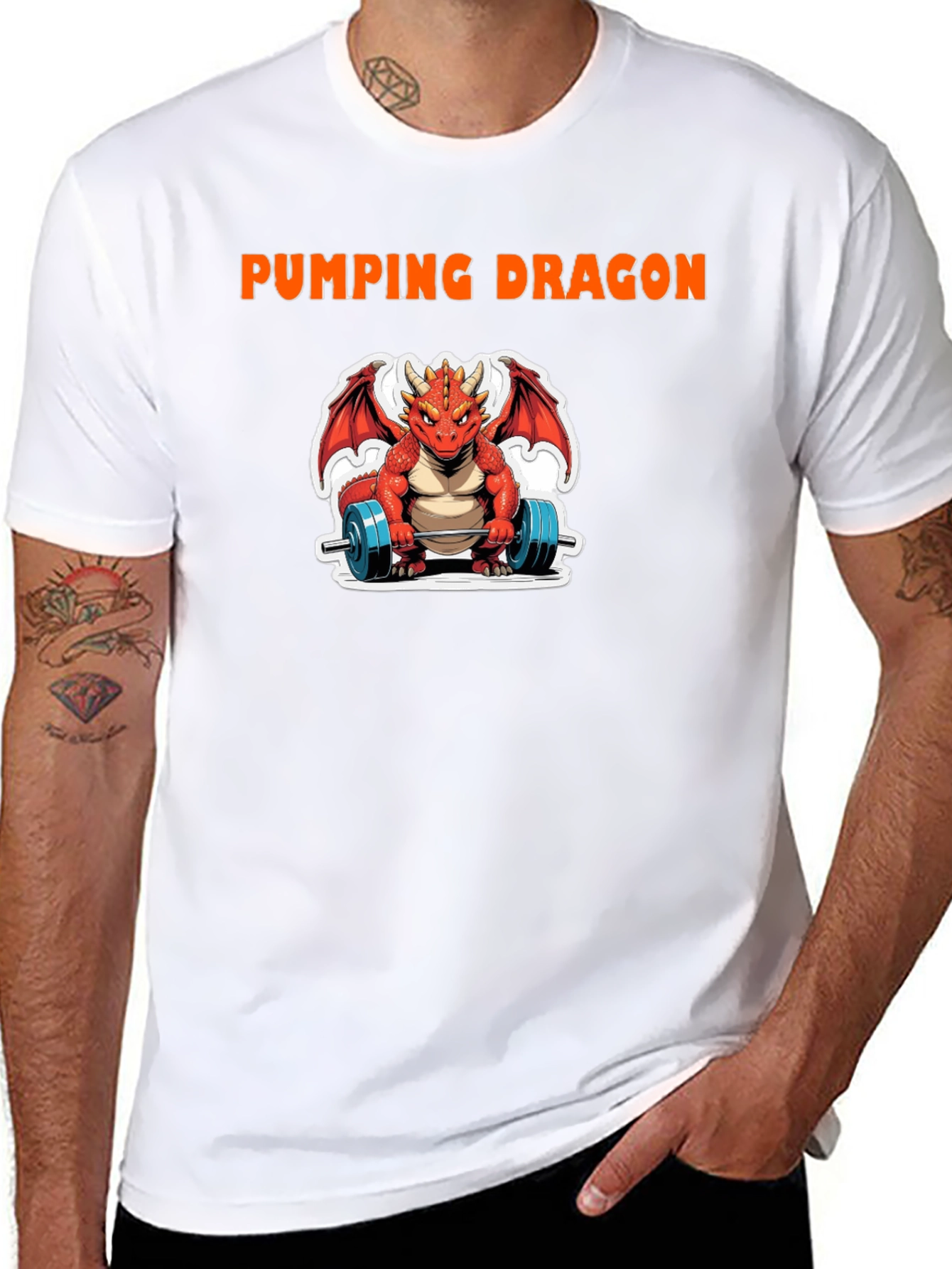 Pumping Dragon Graphic T-Shirt - Gym & Fitness Apparel