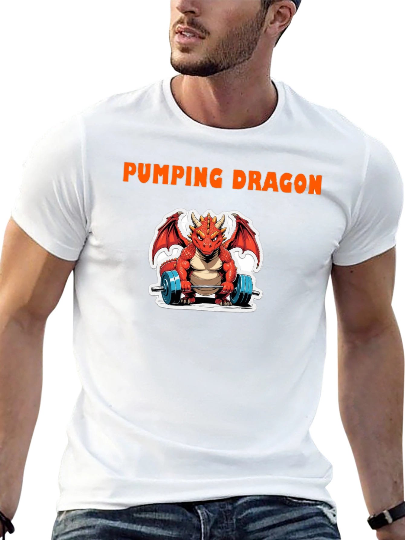 Pumping Dragon Graphic T-Shirt - Gym & Fitness Apparel