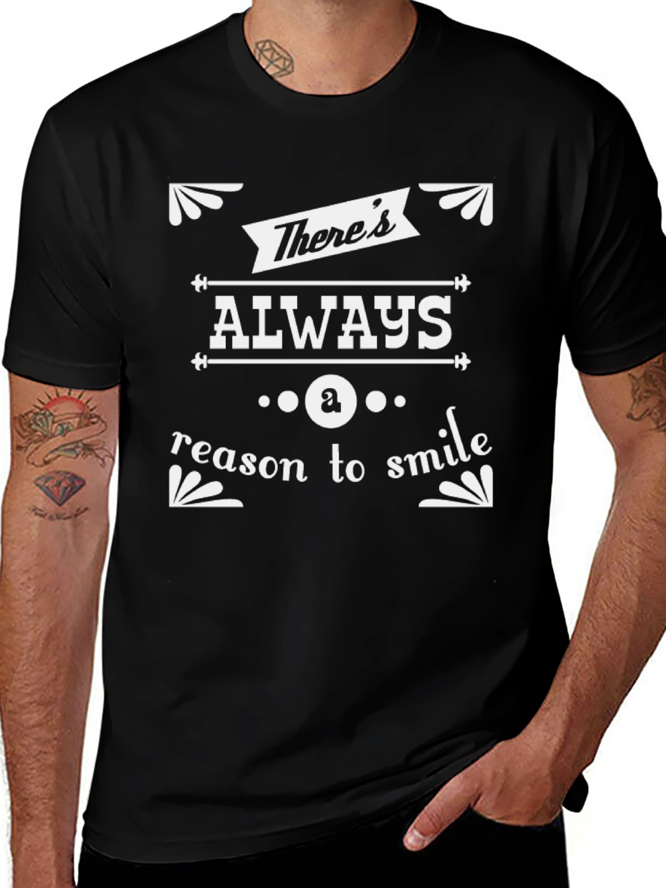 Always a Reason to Smile Black Graphic Tee