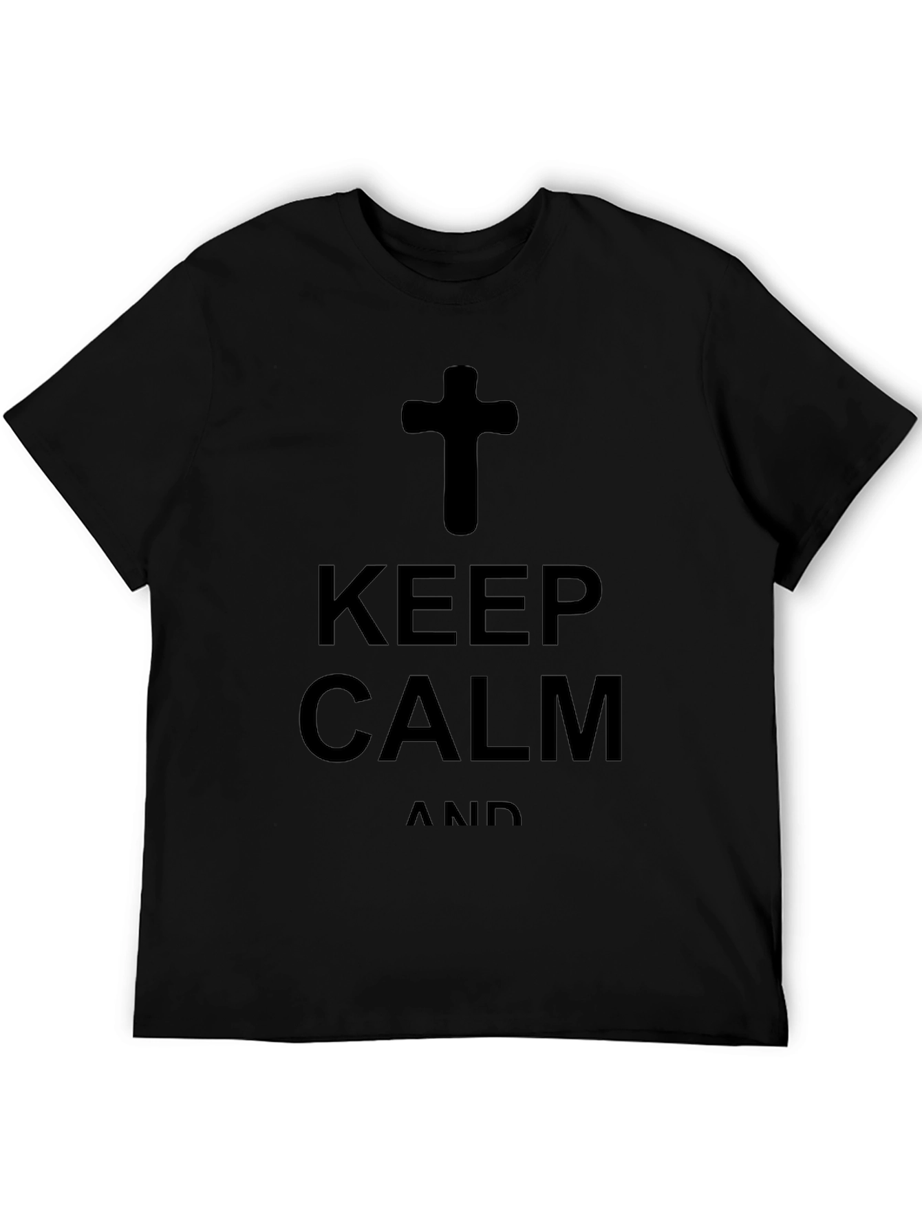 Keep Calm and Carry On Graphic T-Shirt - Black