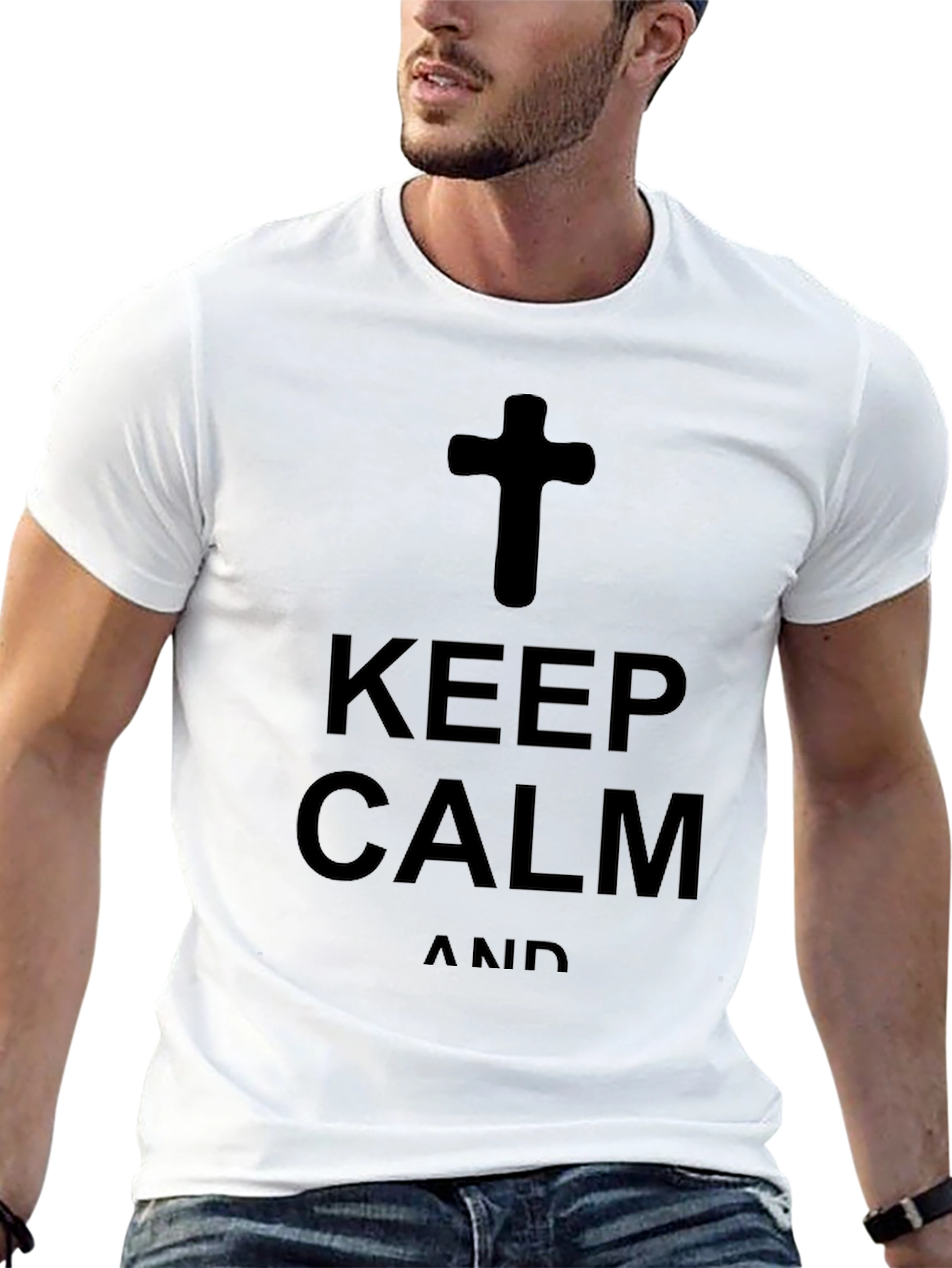 Keep Calm and Carry On Graphic T-Shirt - Black