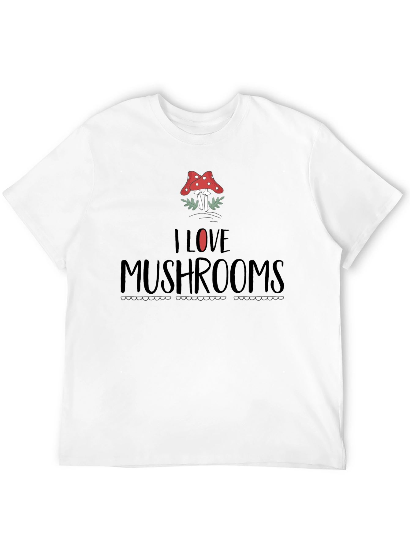 I Love Mushrooms Graphic Print T-Shirt