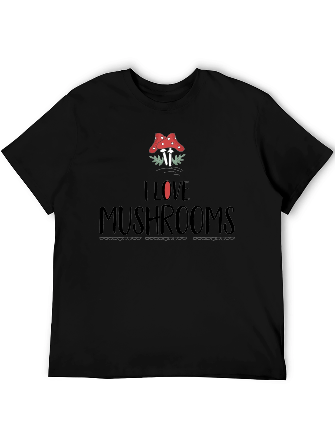 I Love Mushrooms Graphic Print T-Shirt