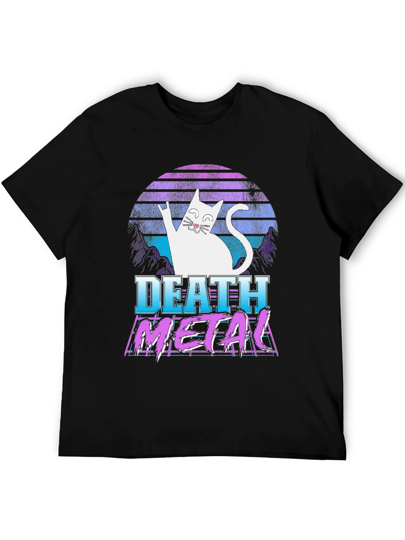 Death Metal Cat Graphic T-Shirt