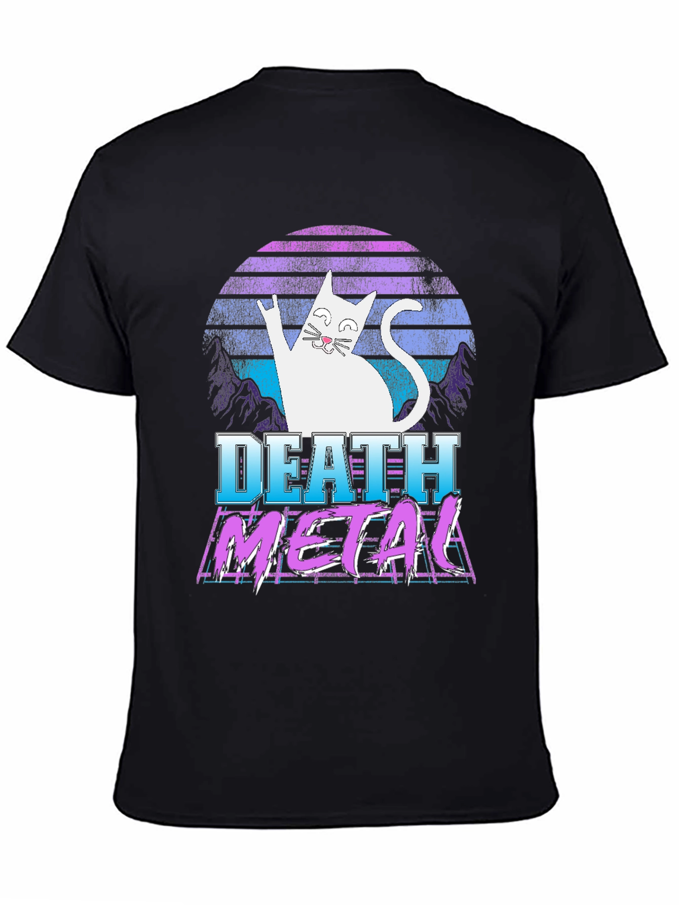 Death Metal Cat Graphic T-Shirt