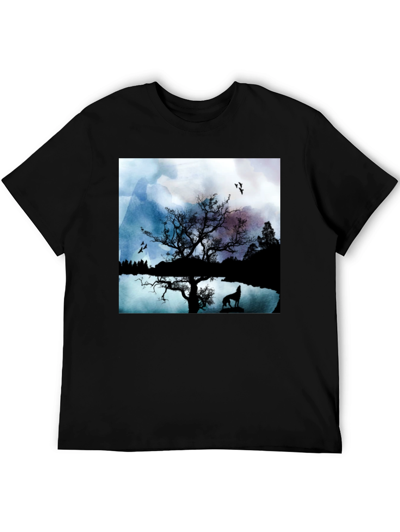 Wolf Silhouette T-Shirt - Nature Scene Tee