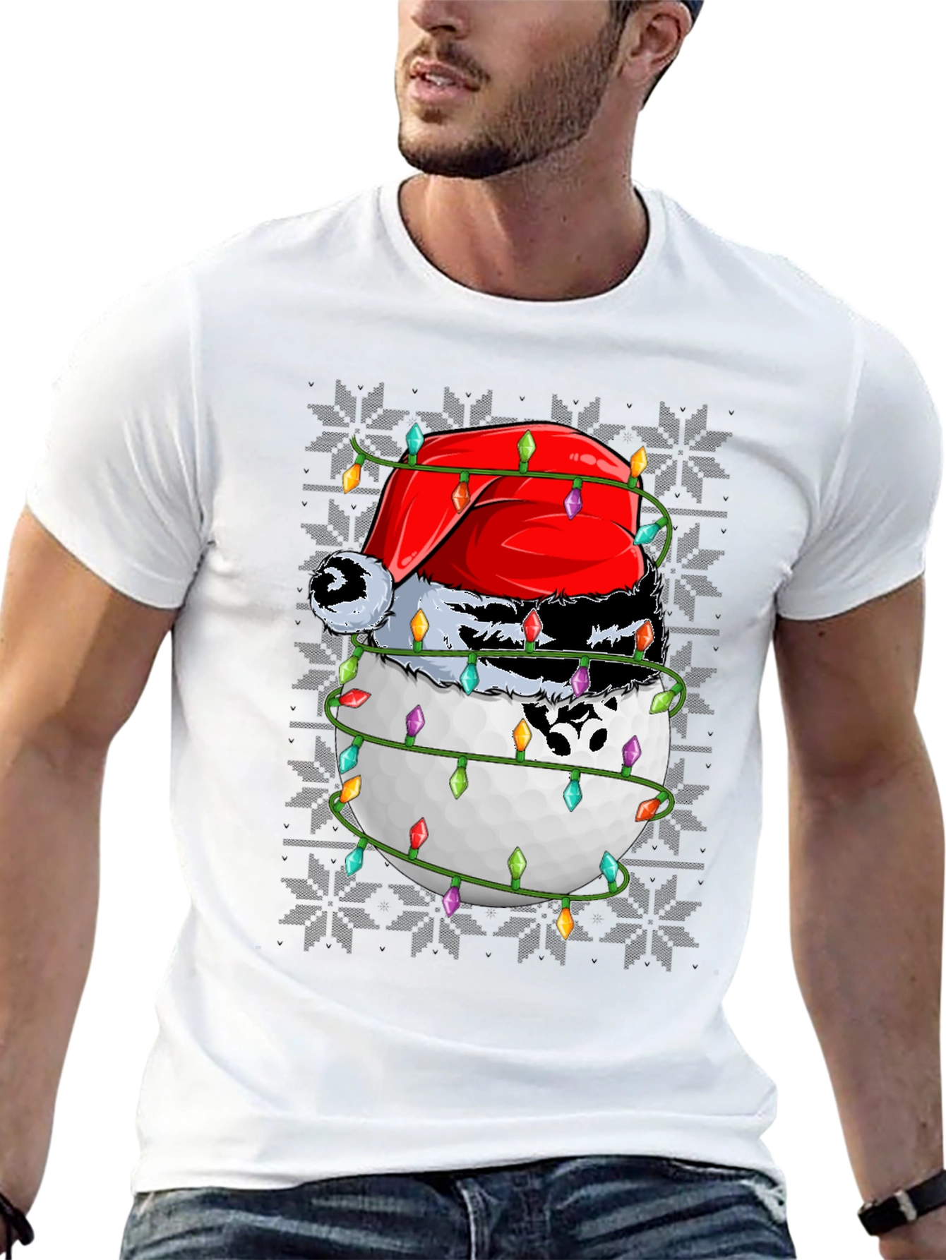 Golf Ball Christmas T-Shirt Holiday Tee