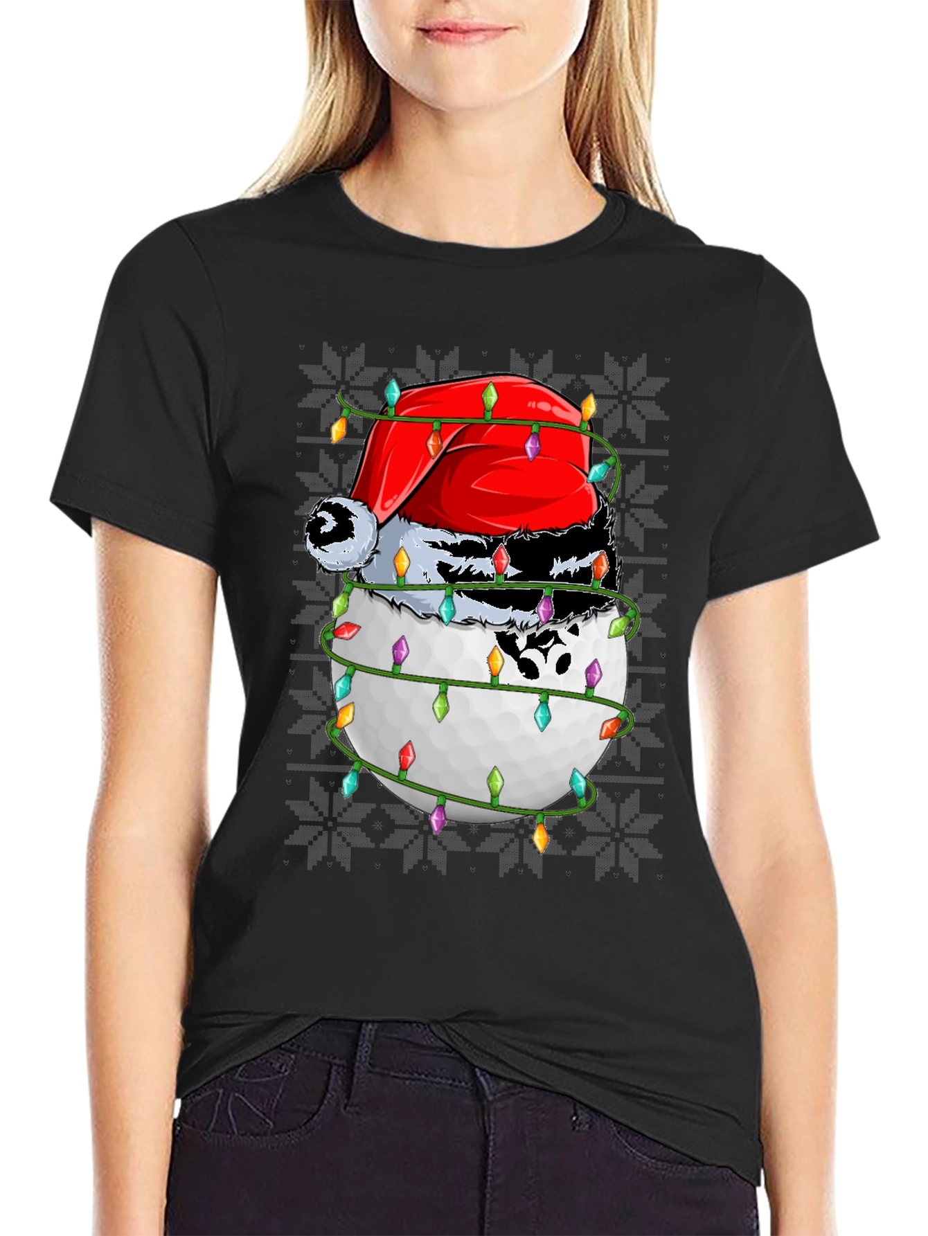 Golf Ball Christmas T-Shirt Holiday Tee