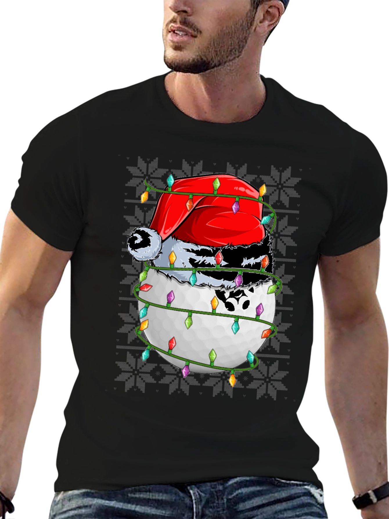 Golf Ball Christmas T-Shirt Holiday Tee