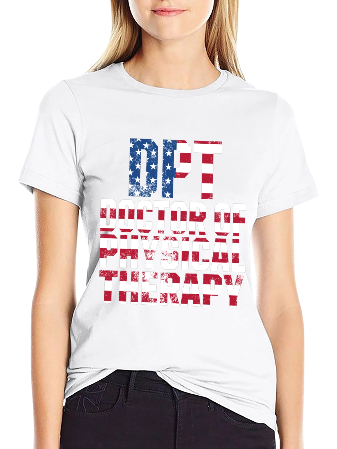DPT Doctor of Physical Therapy American Flag T-Shirt