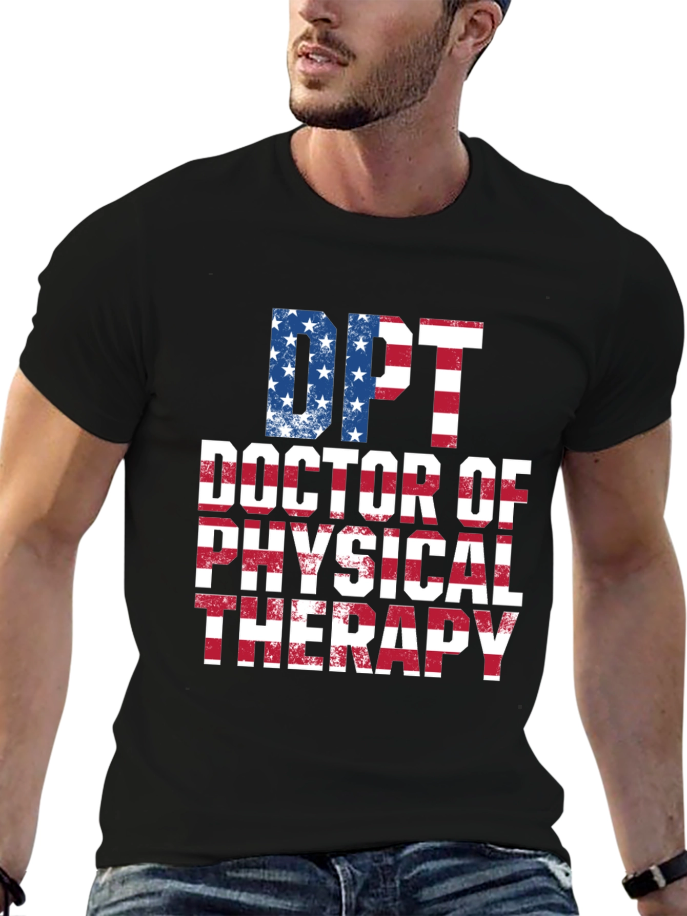 DPT Doctor of Physical Therapy American Flag T-Shirt