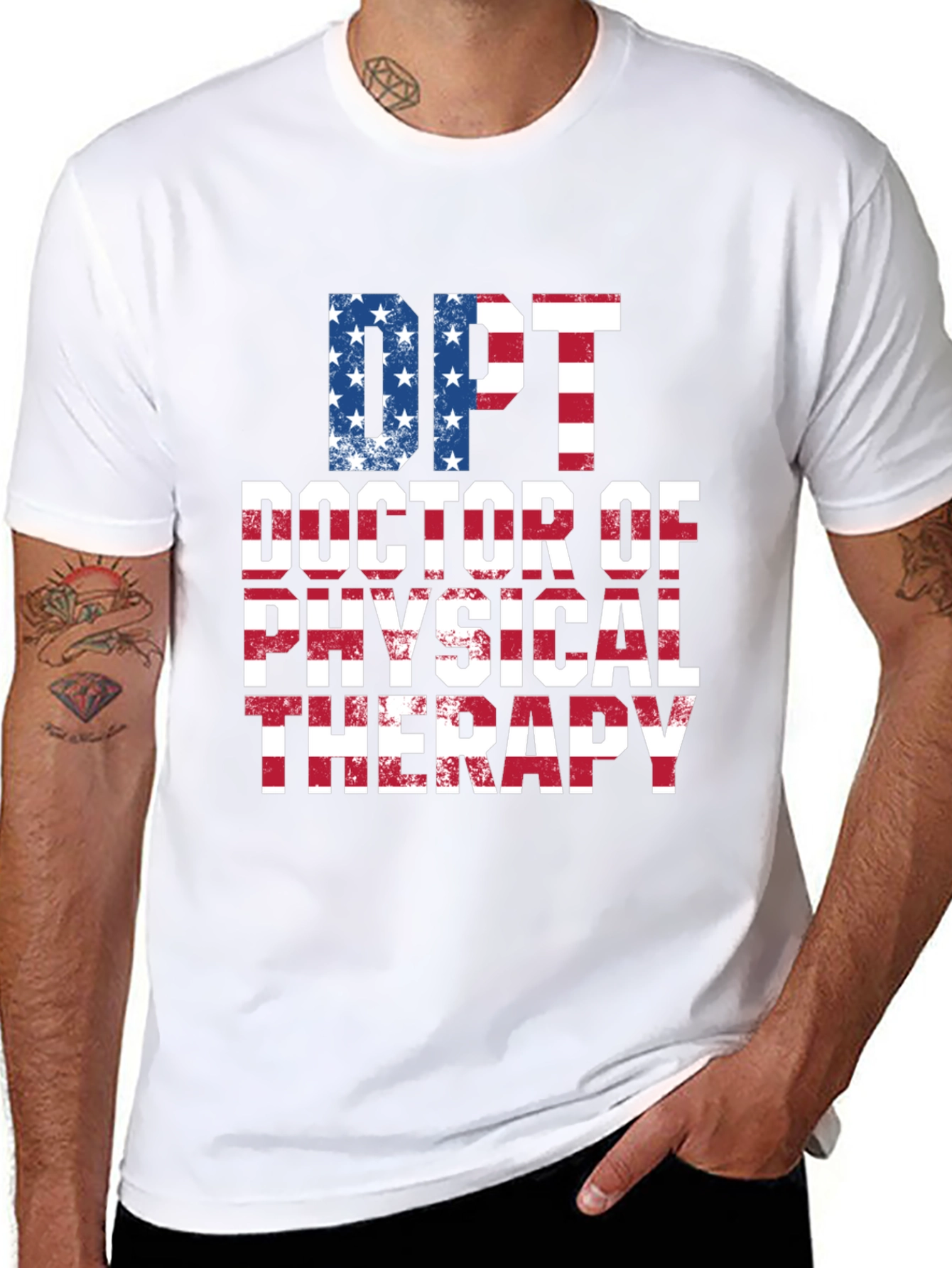 DPT Doctor of Physical Therapy American Flag T-Shirt