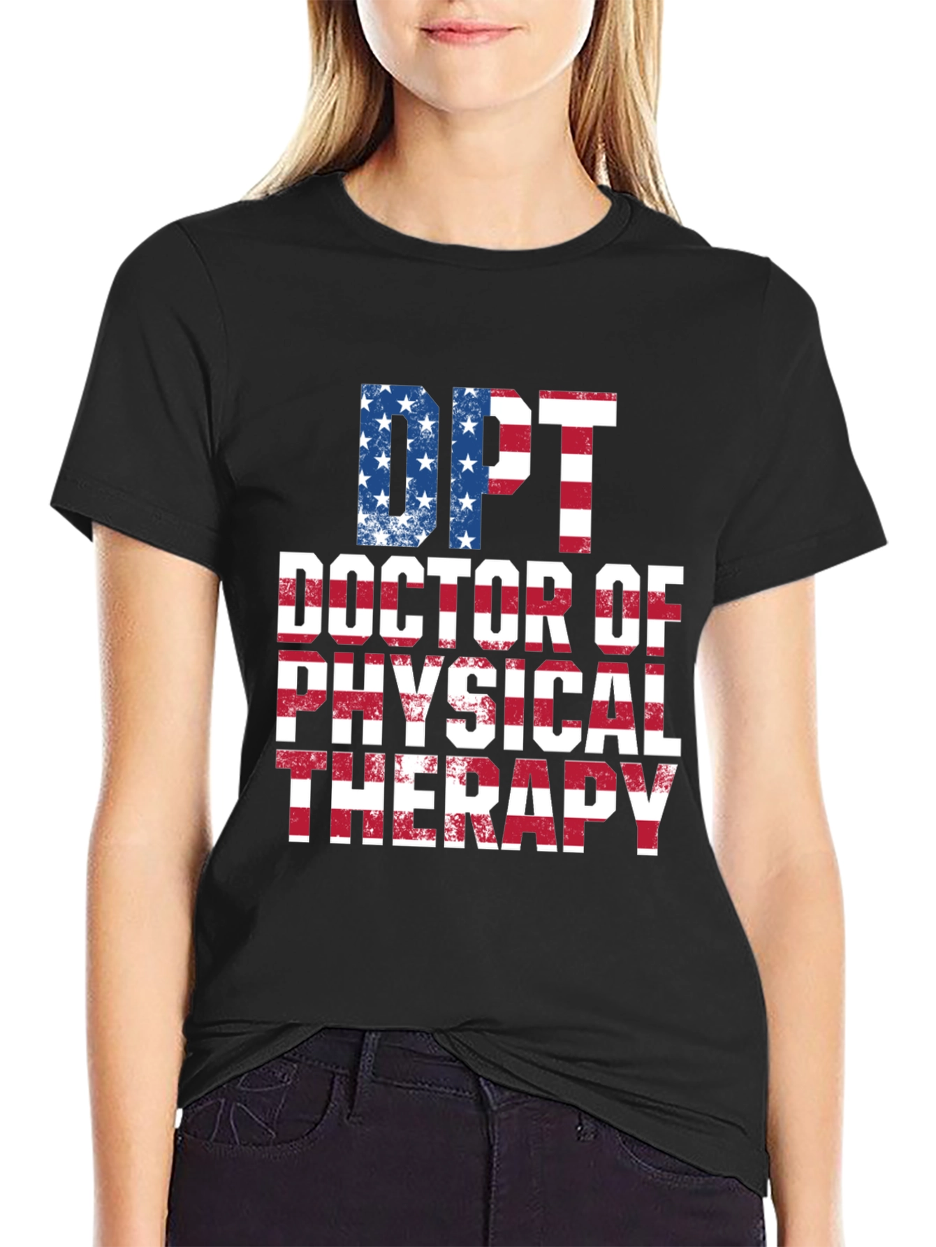DPT Doctor of Physical Therapy American Flag T-Shirt