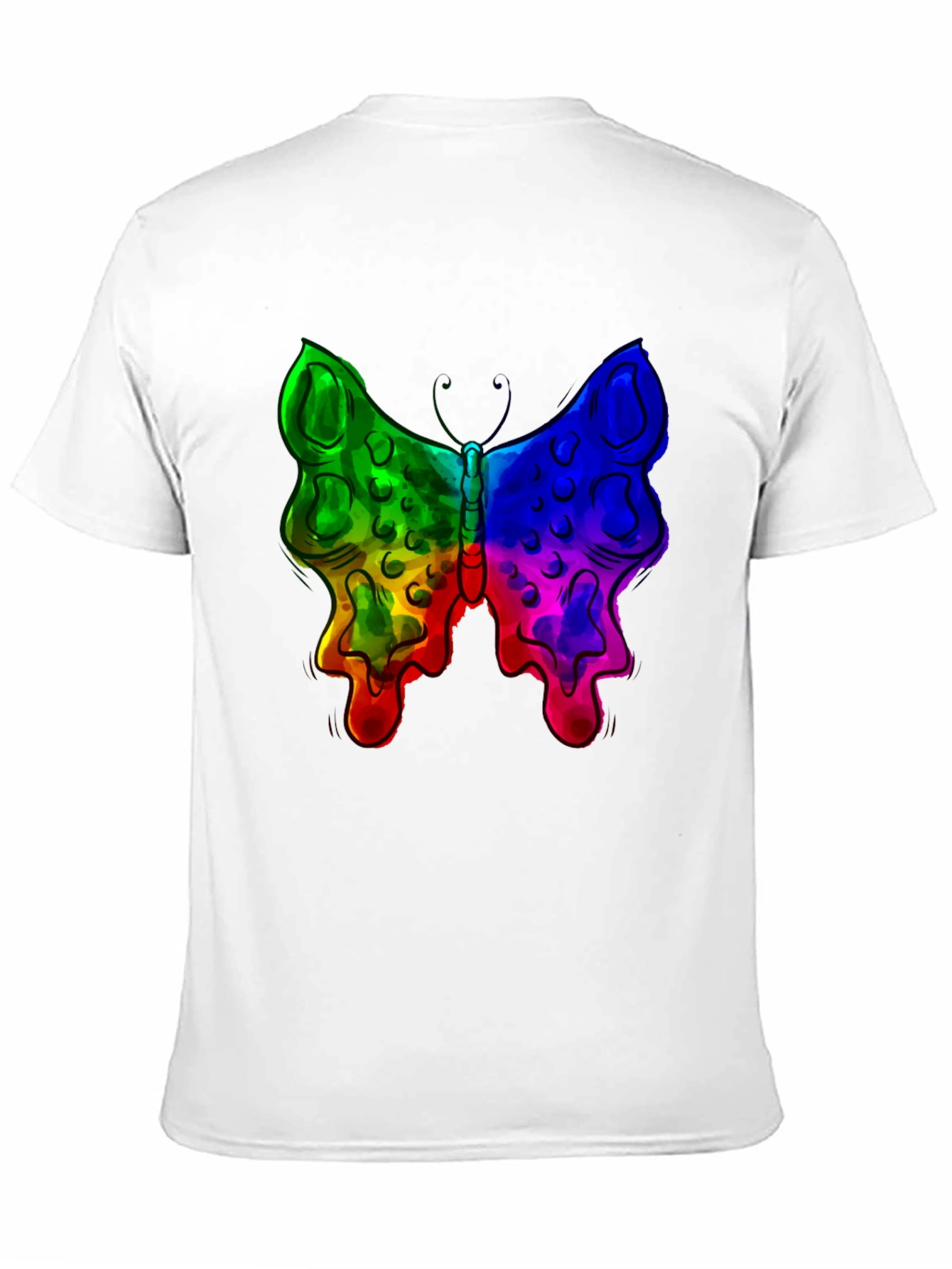 Rainbow Butterfly Graphic Black T-Shirt