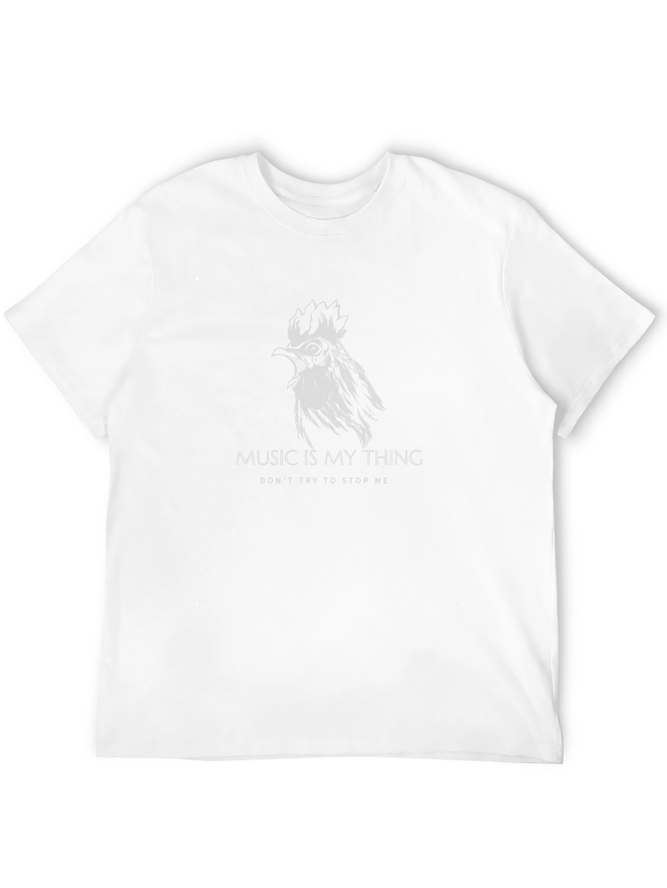 Music is My Thing Rooster Graphic Tee - Black