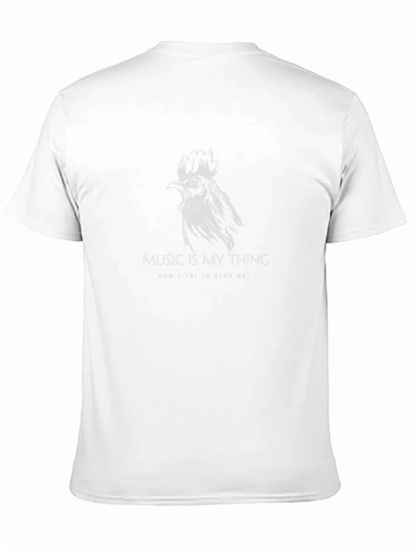 Music is My Thing Rooster Graphic Tee - Black