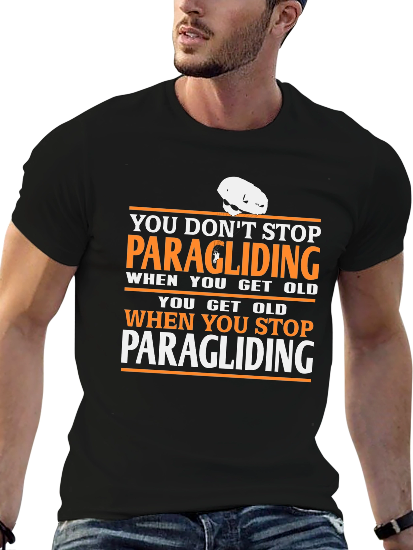 Paragliding Quote T-Shirt - Never Stop!