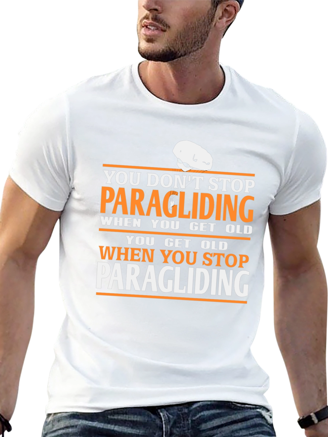 Paragliding Quote T-Shirt - Never Stop!