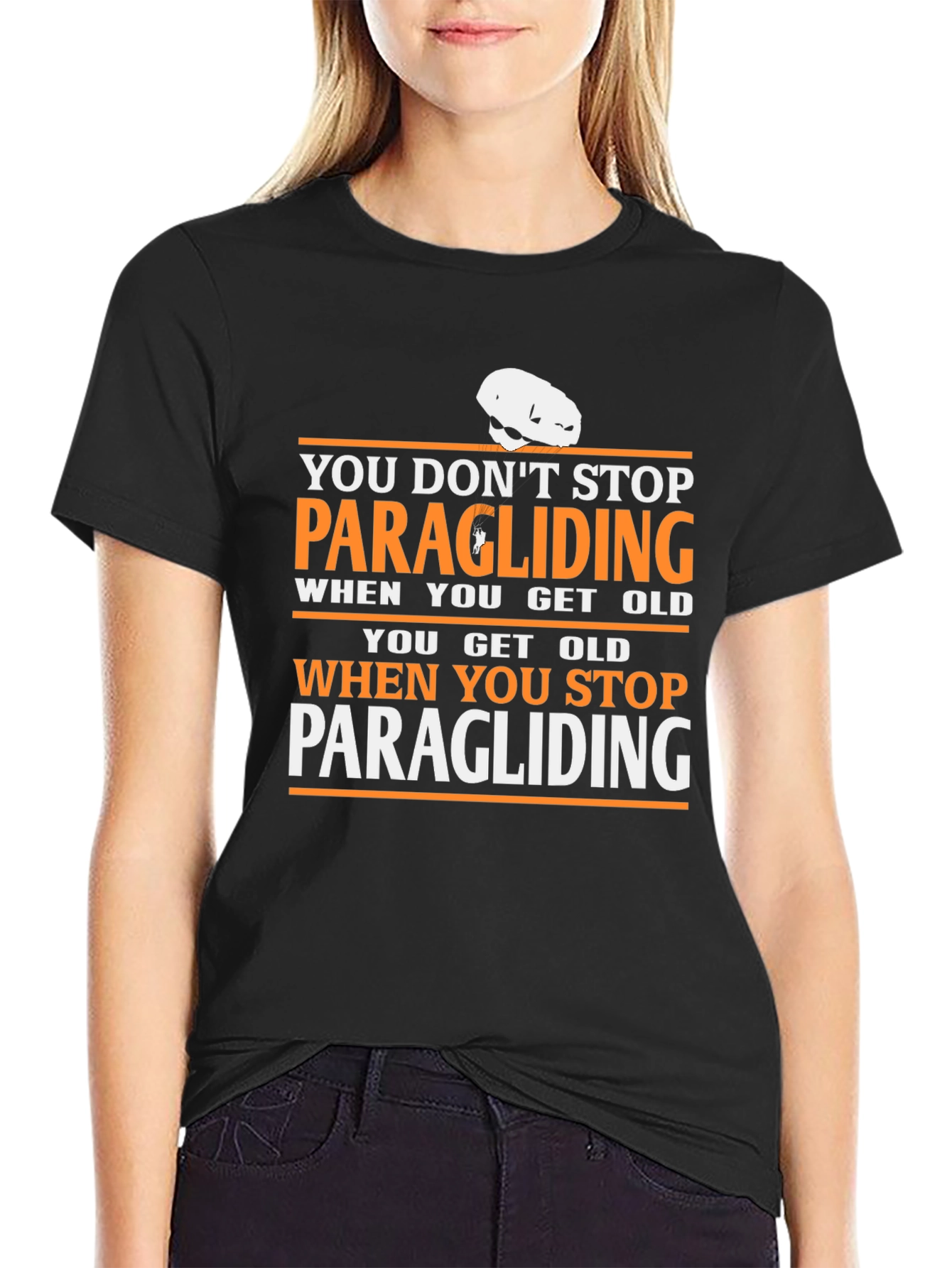 Paragliding Quote T-Shirt - Never Stop!