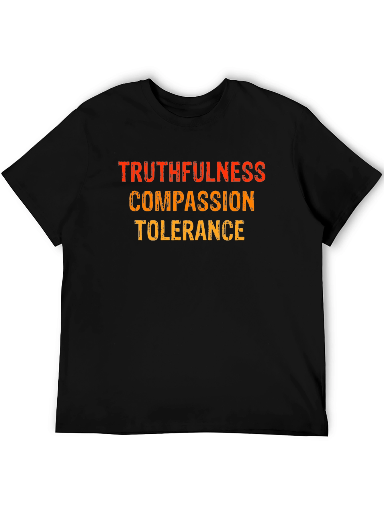 Truthfulness Compassion Tolerance Black Graphic Tee