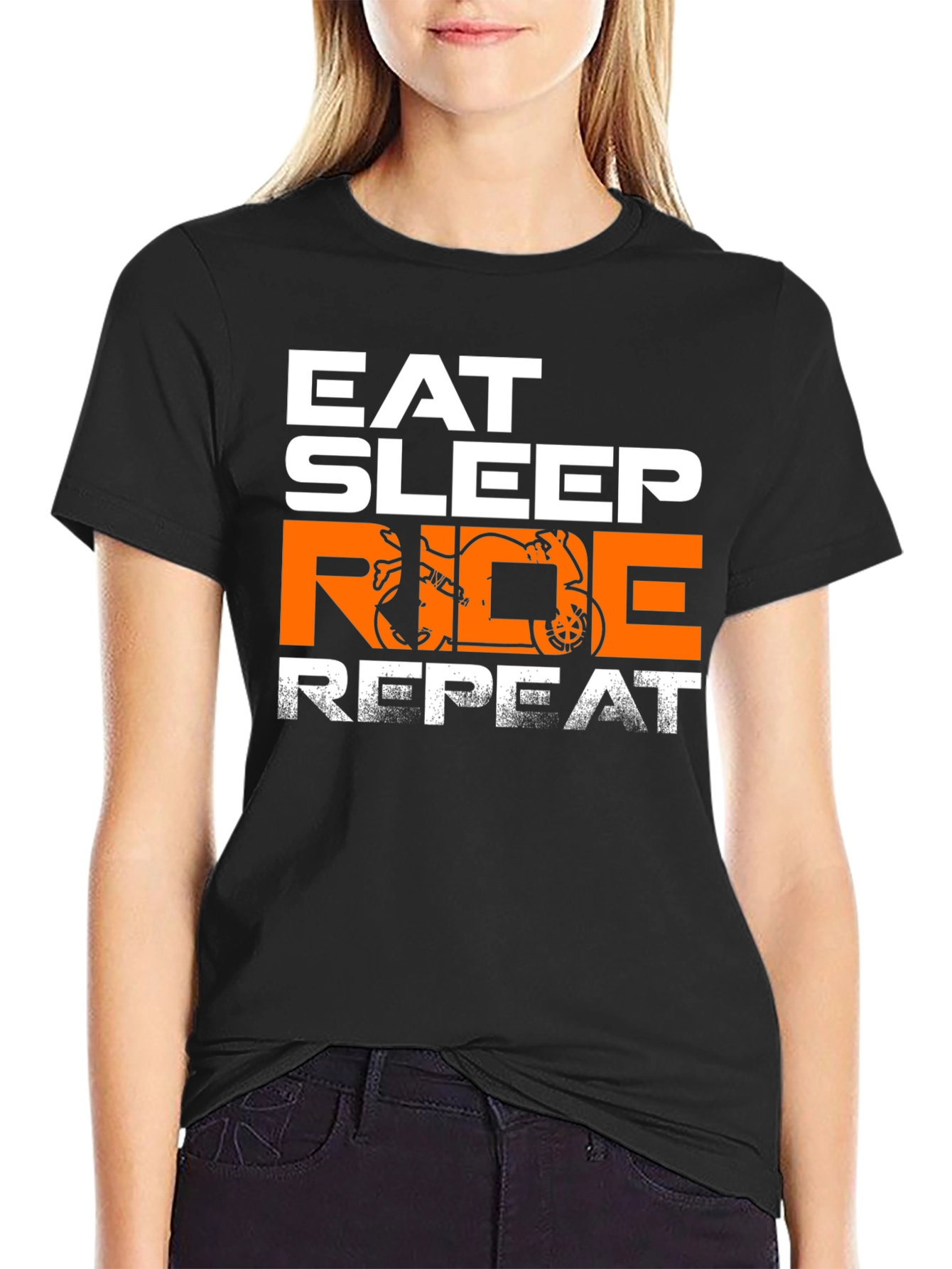 Eat Sleep Ride Repeat T-Shirt - Motorbike Design