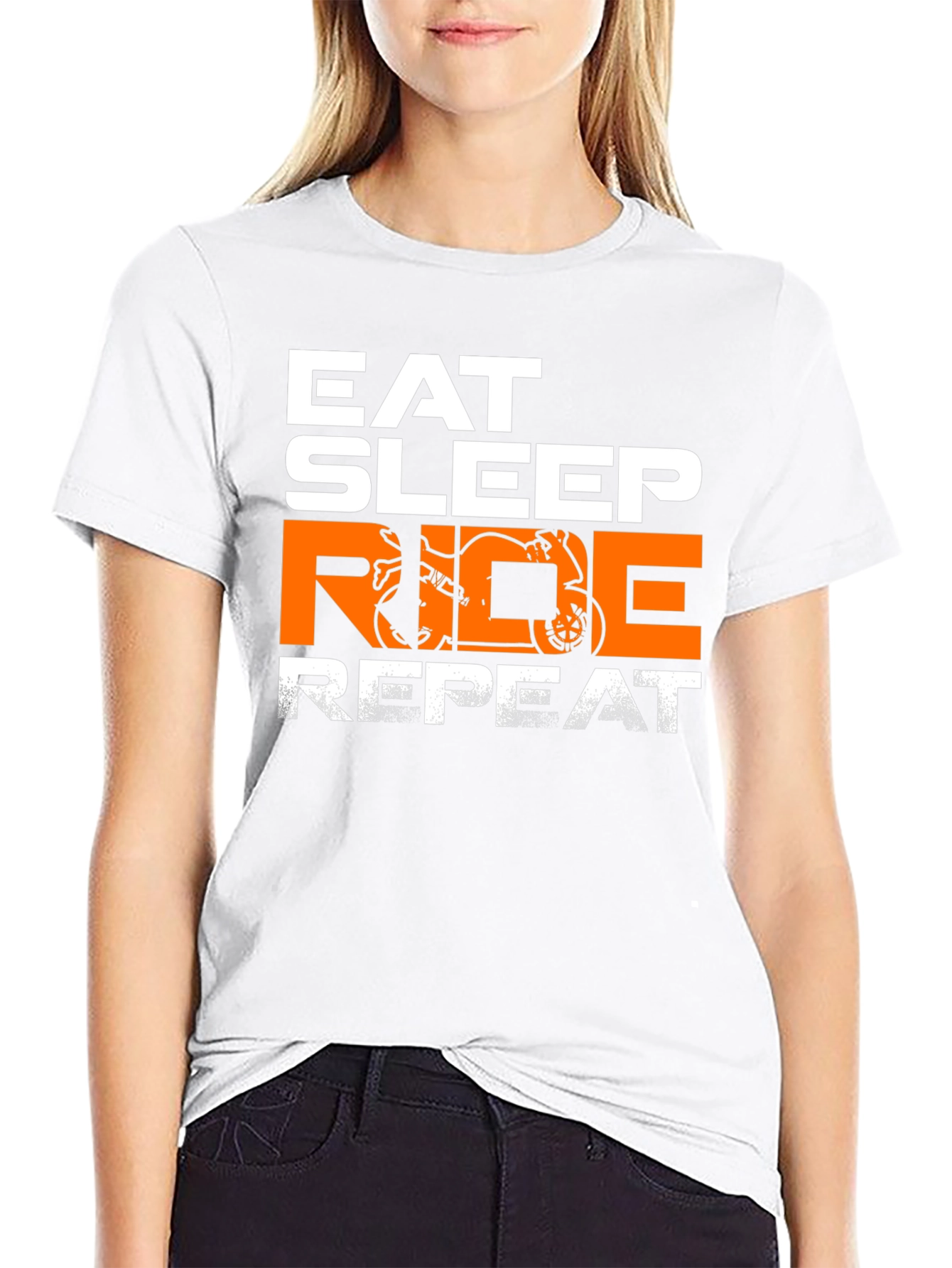 Eat Sleep Ride Repeat T-Shirt - Motorbike Design