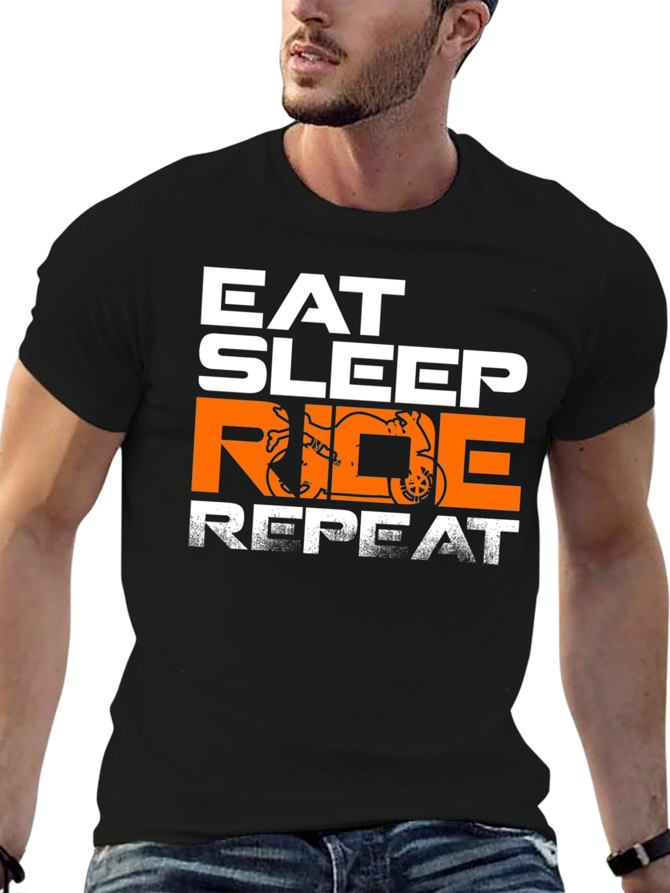 Eat Sleep Ride Repeat T-Shirt - Motorbike Design