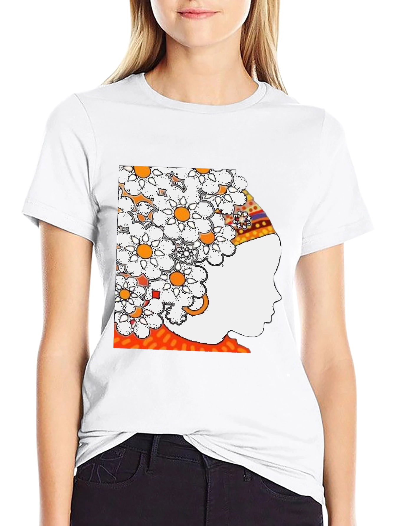 Floral Crown Graphic Tee - Stylish Black T-Shirt