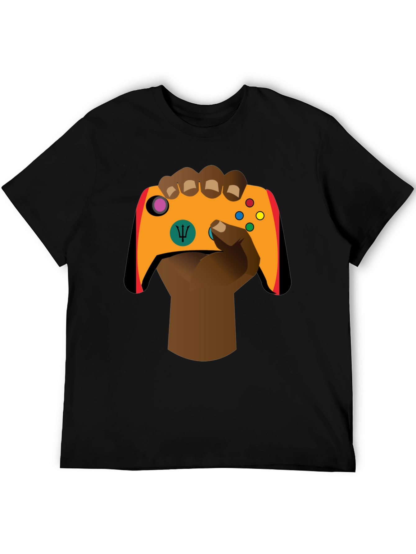 Gamer Hand Graphic Tee - Stylish Black Cotton T-Shirt