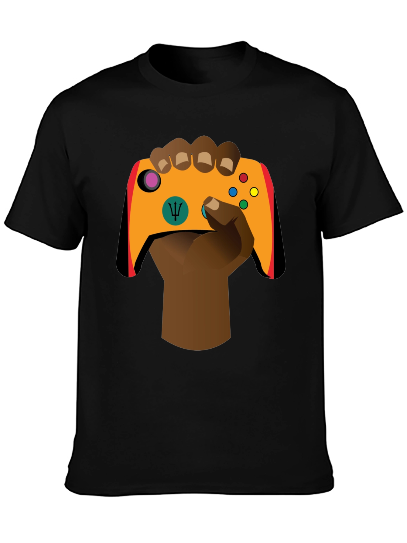 Gamer Hand Graphic Tee - Stylish Black Cotton T-Shirt