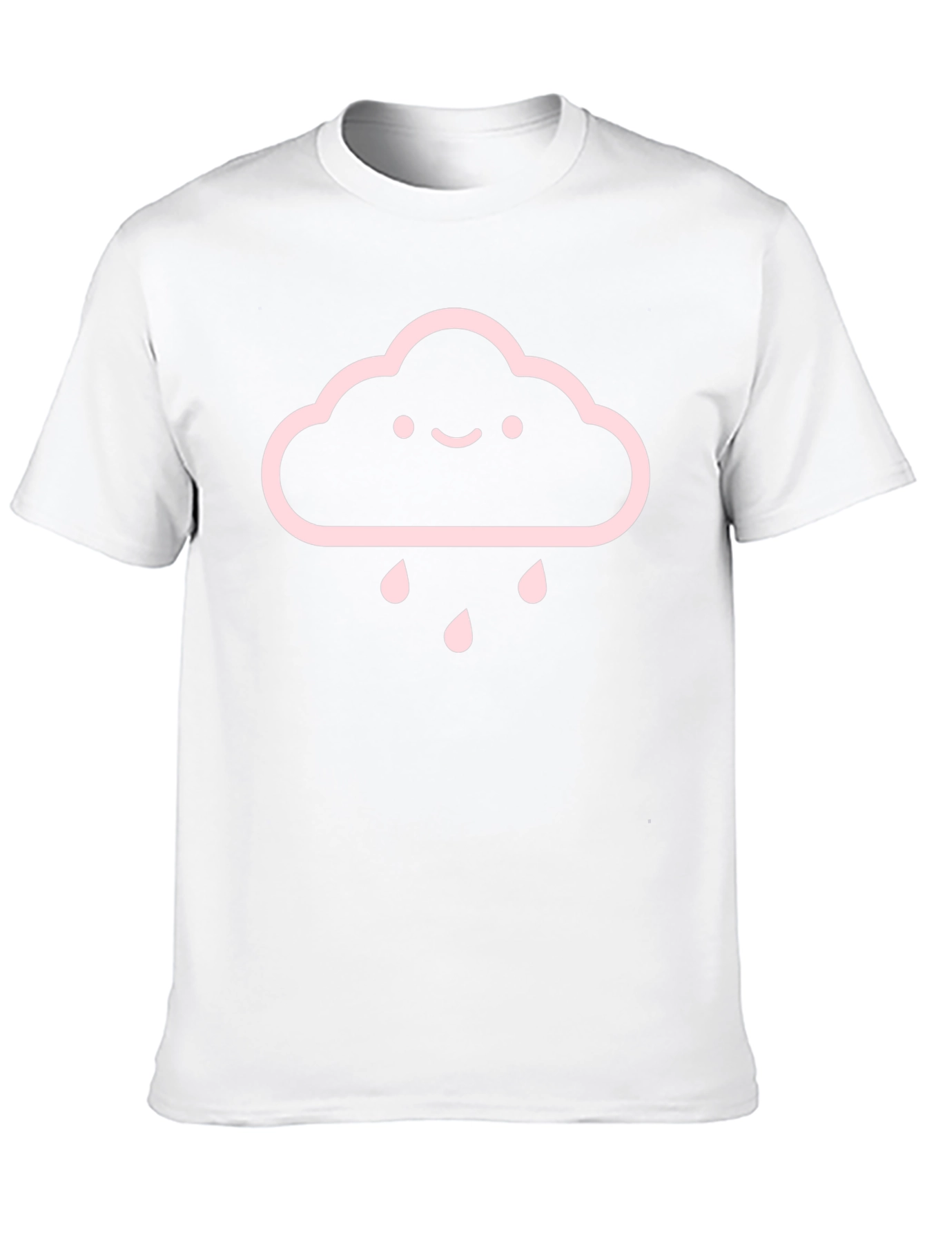 Cute Cloud Rain T-Shirt - Black Cotton Tee
