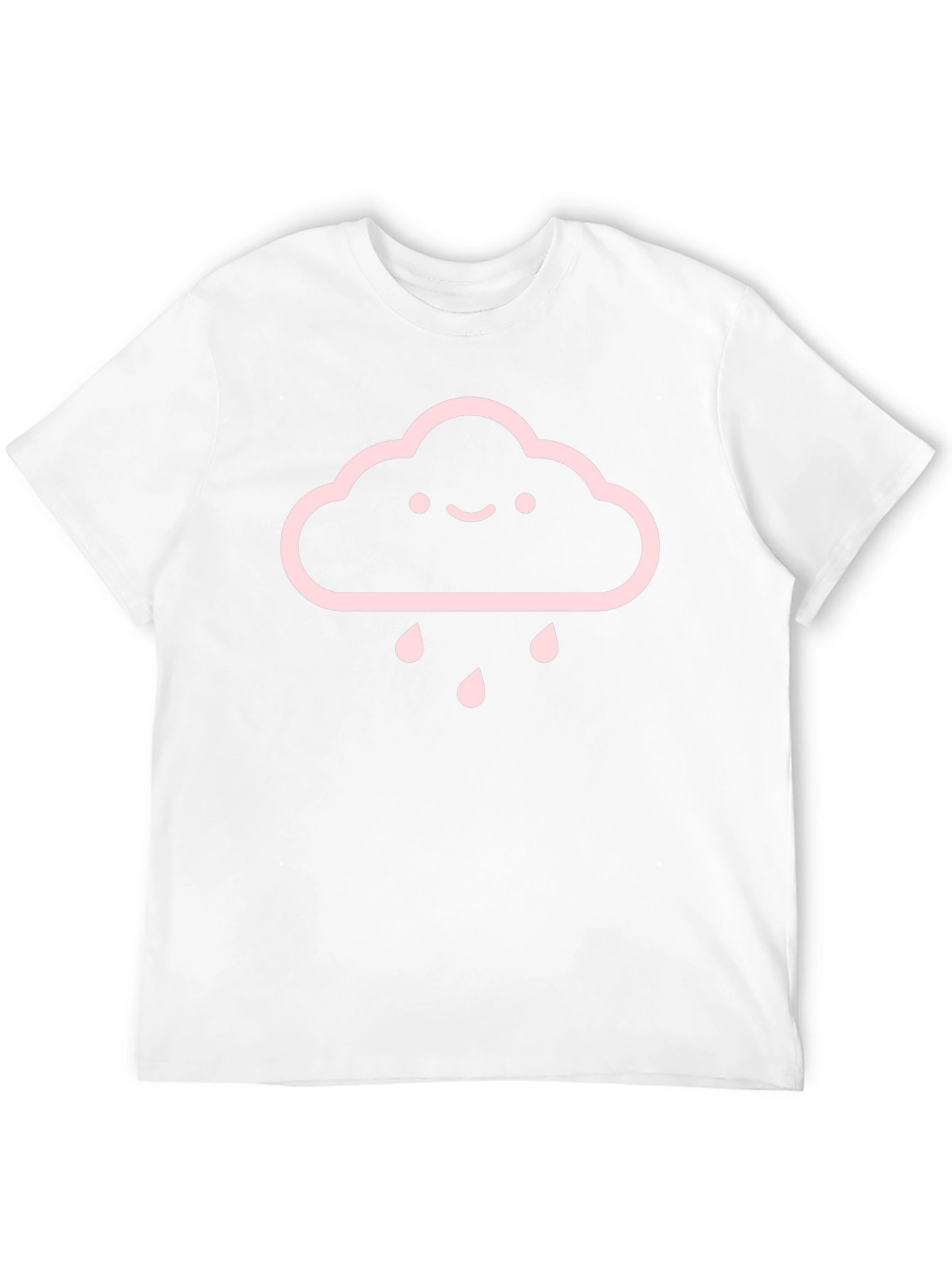 Cute Cloud Rain T-Shirt - Black Cotton Tee