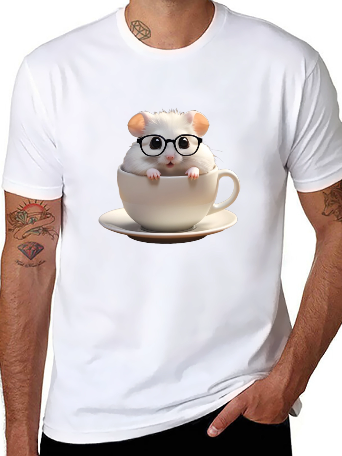 Cute Hamster in Cup Graphic Tee