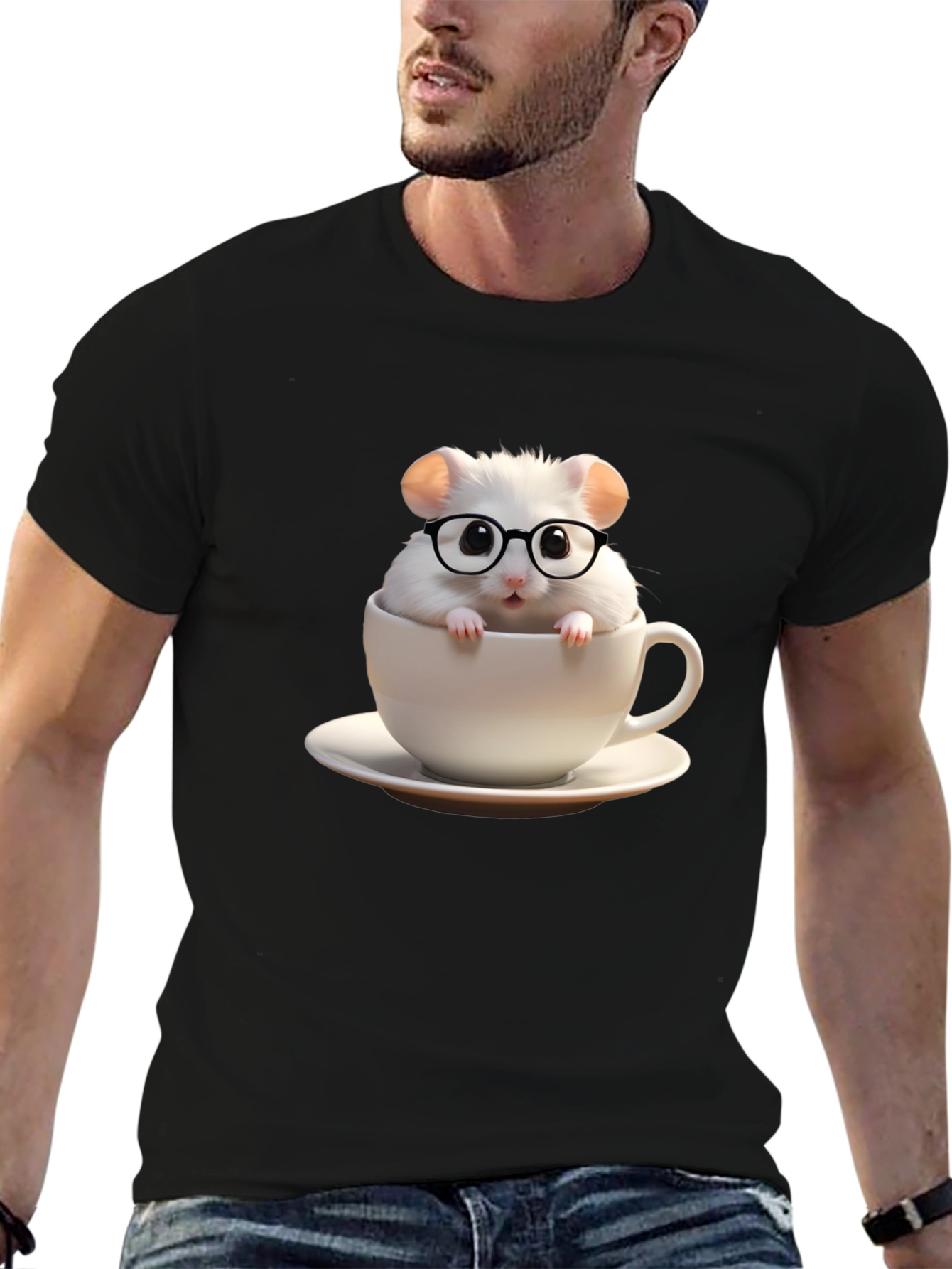 Cute Hamster in Cup Graphic Tee
