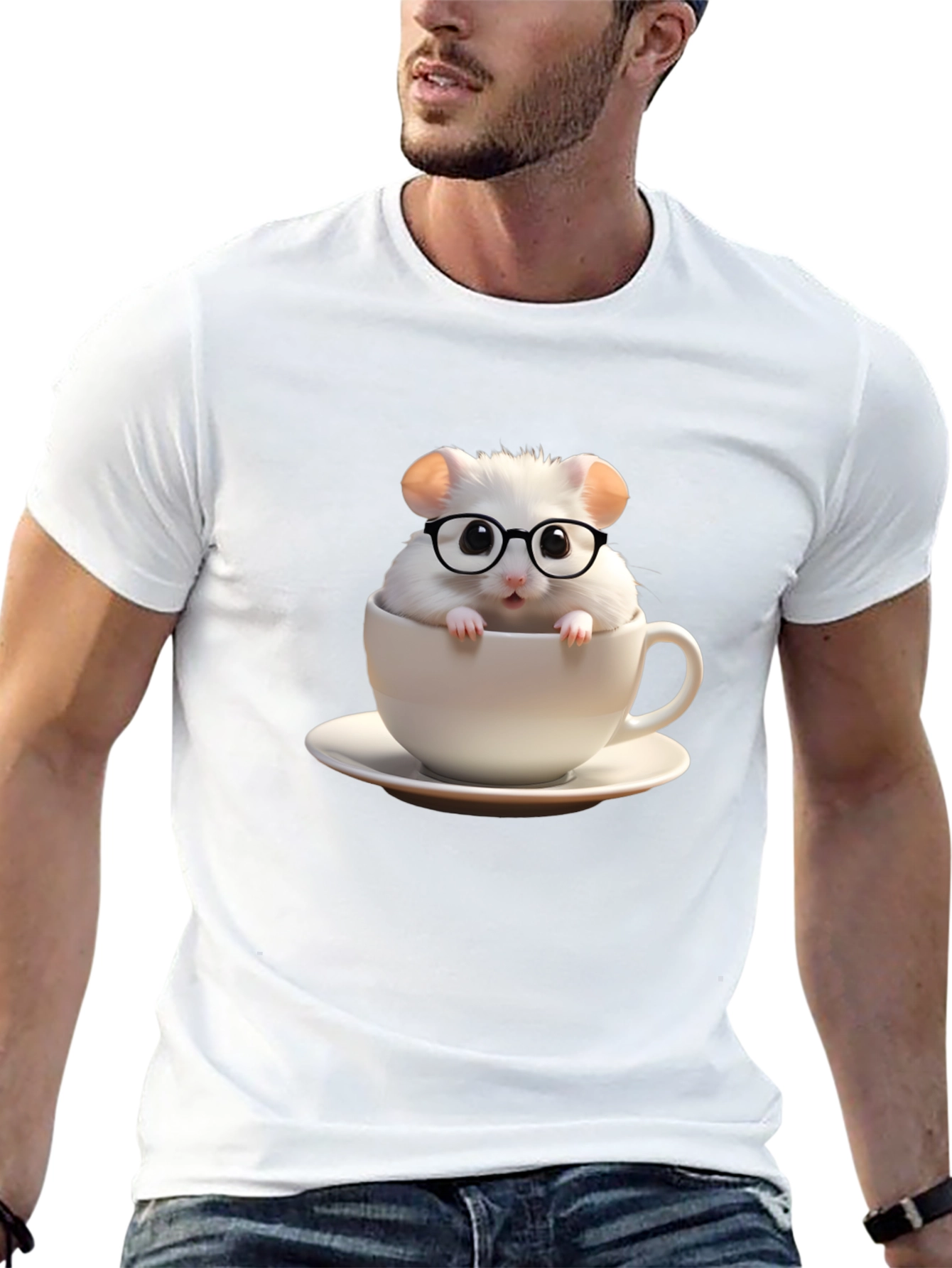 Cute Hamster in Cup Graphic Tee