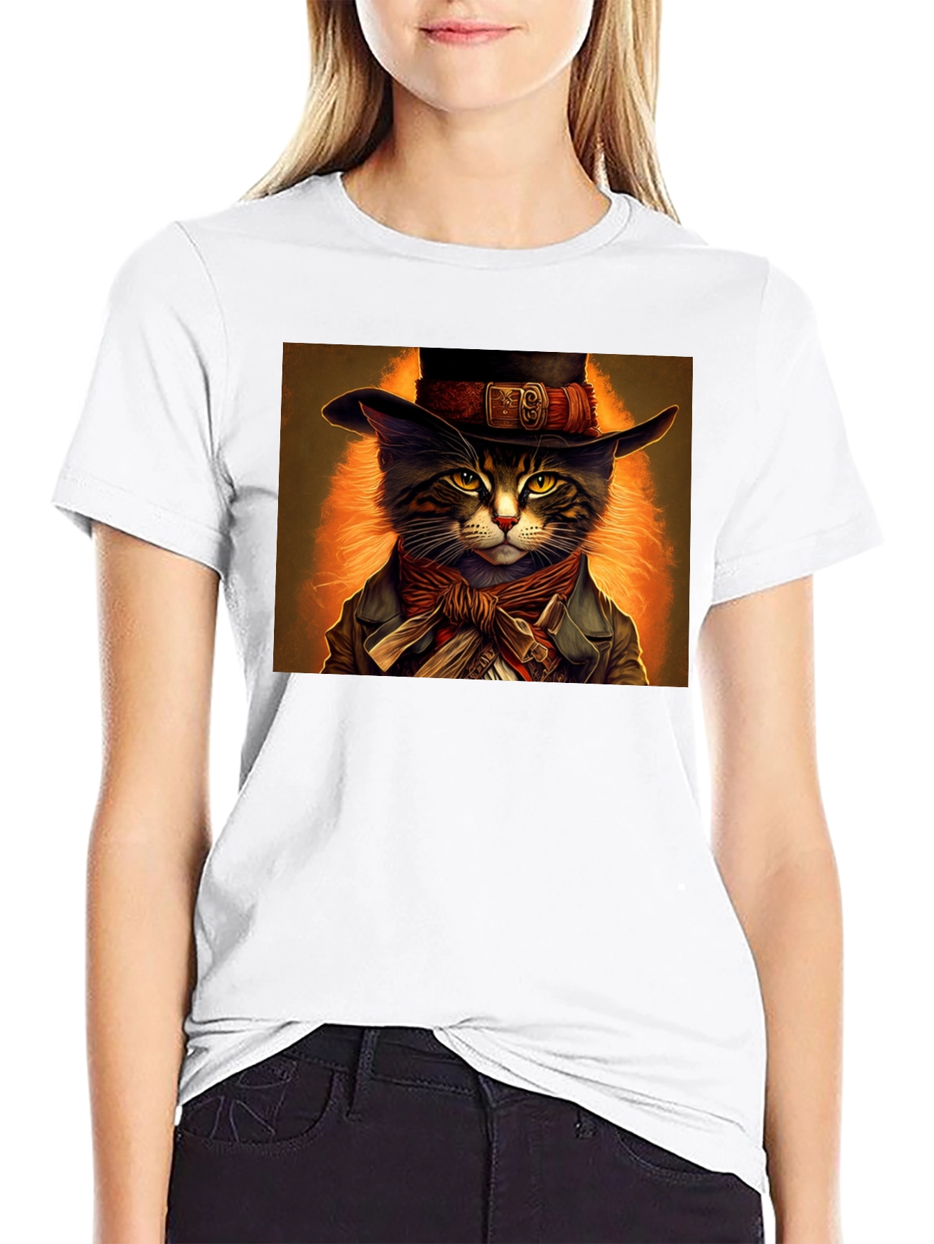 Dapper Cat T-Shirt - Steampunk Style