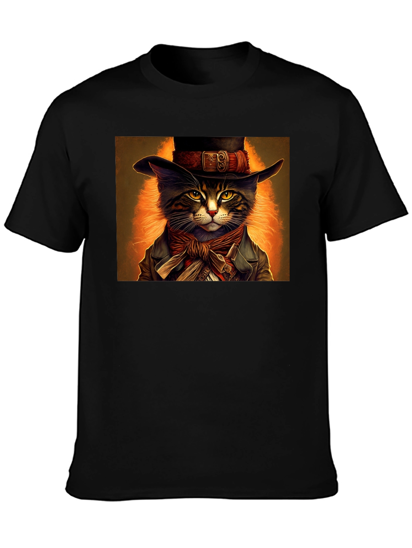 Dapper Cat T-Shirt - Steampunk Style