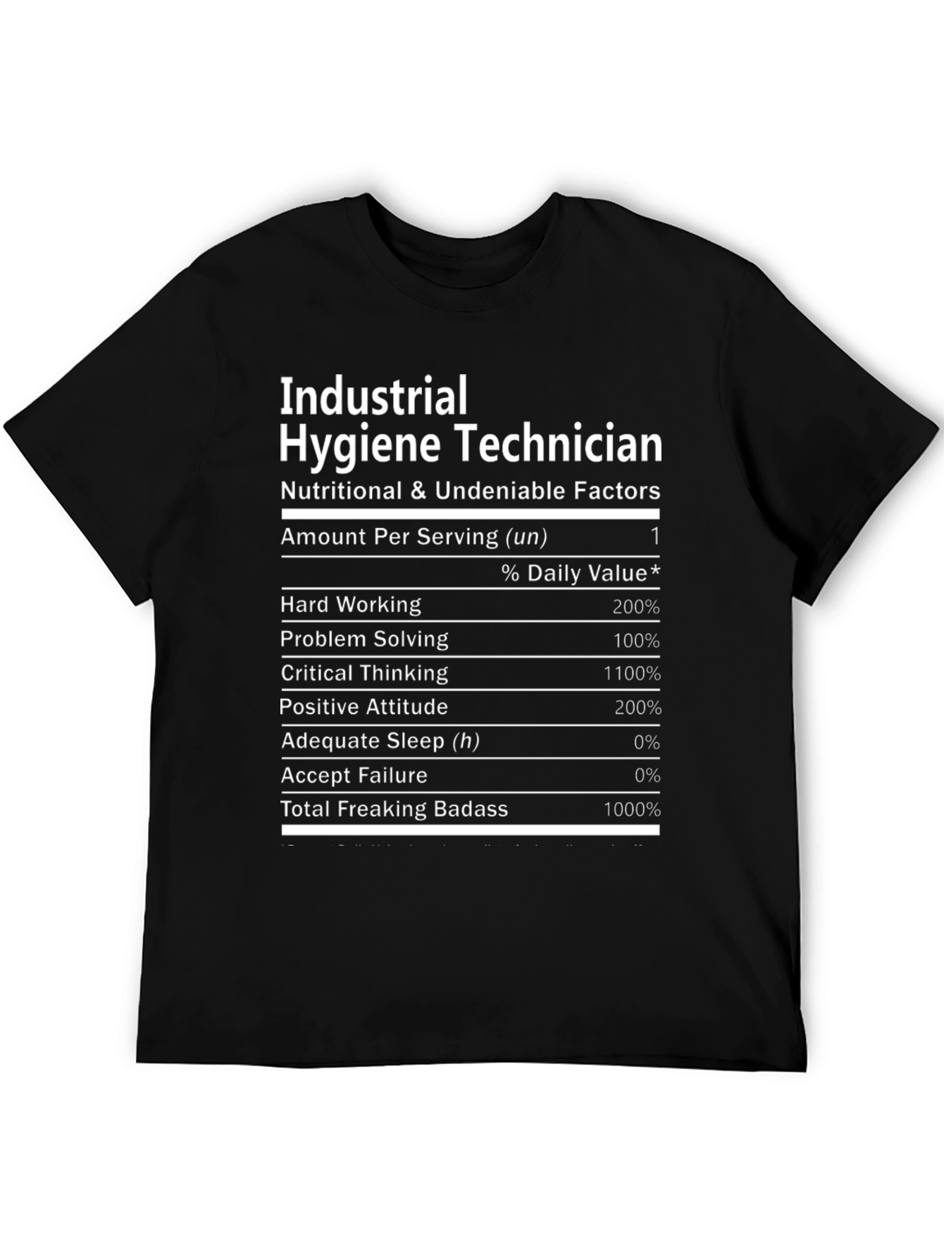 Industrial Hygiene Technician Nutritional Facts T-Shirt